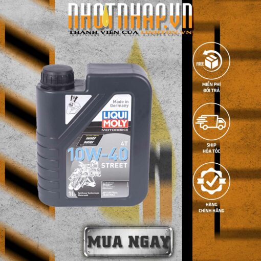 Mua ngay Nhớt tổng hợp Liqui Moly Motorbike Street 4T 10W40 1 lít nhập khẩu Đức tại NHOTNHAP.VN - Thành viên của Linh Ton Store - 350a Trịnh Đình Trọng, Hoà Thạnh, Tân Phú